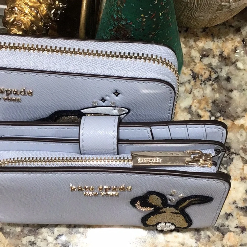 NEW Kate Spade Bun bun Martini Long Wallet & Compact Wallet SET!!! Rabbit Bunny
